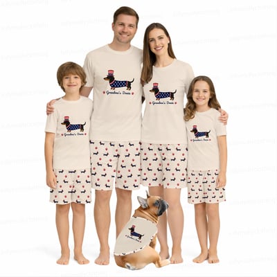 Personalized Dachshund Family Matching Pajamas Dog Short Set 
