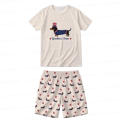Personalized Dachshund Family Matching Pajamas Dog Short Set 