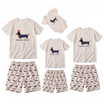 Personalized Dachshund Family Matching Pajamas Dog Short Set 