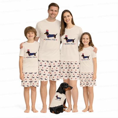 Personalized Dachshund Family Matching Pajamas Dog Short Set 