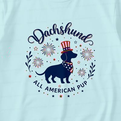 Cute Dachshund Family Matching Pajamas All American Pup Long Sleeve Set
