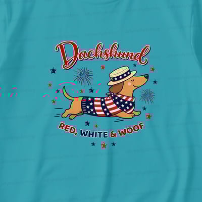 Dachshund Red White and Woof Family Matching Pajamas