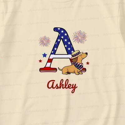 Personalized Dachshund Family Matching Pajamas Custom Initial Short Set