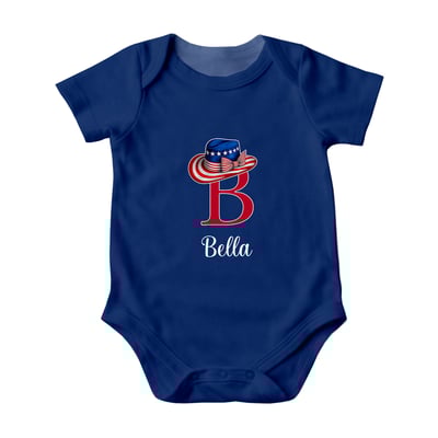 Custom USA Blue Family Matching Pajama Set Cowboy Hat Design