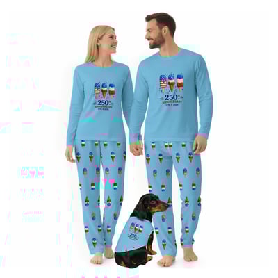 Patriotic Ice Cream Family Matching Pajama Set 250th Anniversary Sleepwear