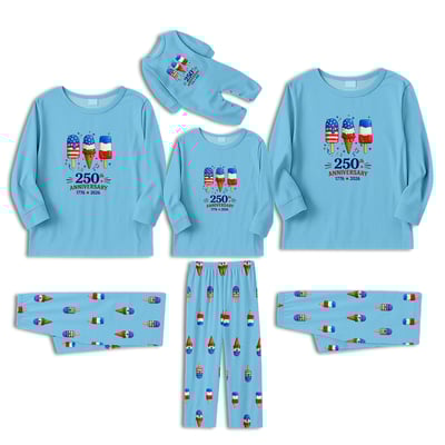 Patriotic Ice Cream Family Matching Pajama Set 250th Anniversary Sleepwear
