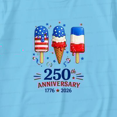 Patriotic Ice Cream Family Matching Pajama Set 250th Anniversary Sleepwear