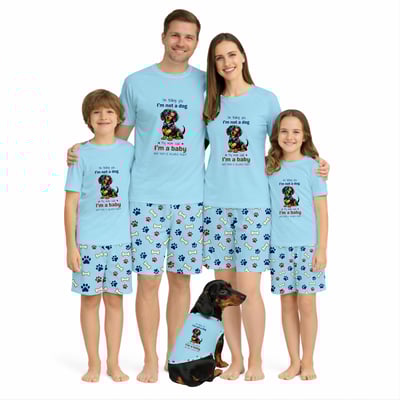 I’m Not a Dog I’m a Baby Family Matching Short Pajamas with Pet