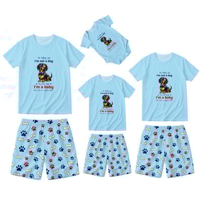 I’m Not a Dog I’m a Baby Family Matching Short Pajamas with Pet