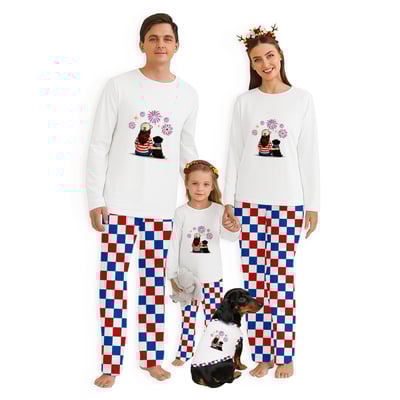 Dachshund Mom 4th of July Matching Family Pajama Set