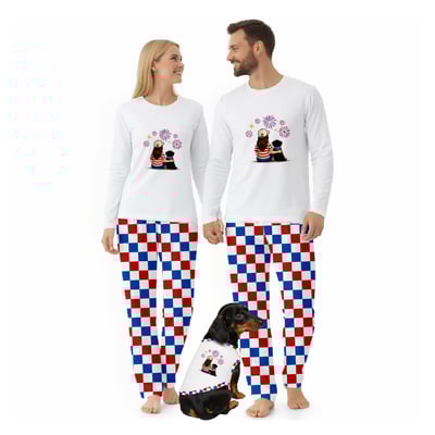 Dachshund Mom 4th of July Matching Family Pajama Set