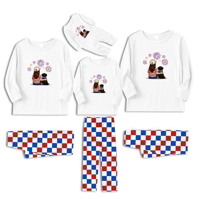 Dachshund Mom 4th of July Matching Family Pajama Set