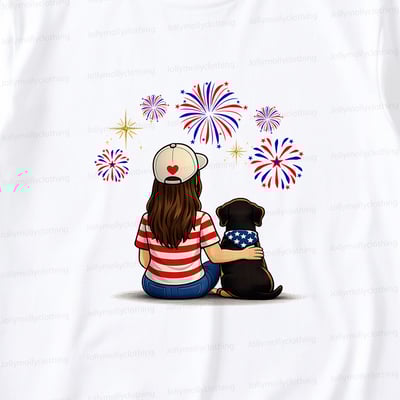 Patriotic Dachshund Mom Family Matching Pajama Shorts Set