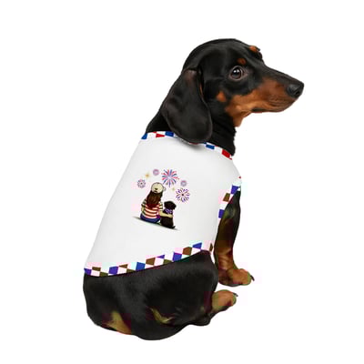 Patriotic Dachshund Mom Family Matching Pajama Shorts Set