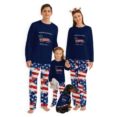 Winnie The People Patriotic Dachshund Family Pajama Set