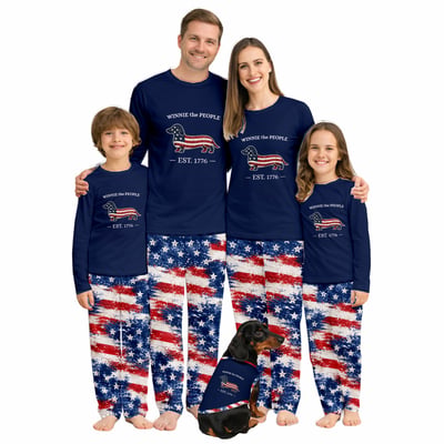 Winnie The People Patriotic Dachshund Family Pajama Set