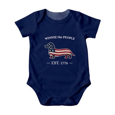 Winnie The People Patriotic Dachshund Matching Family Short Pajamas
