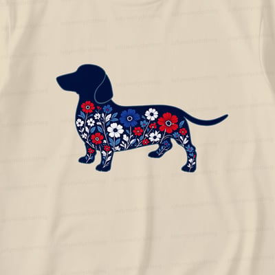 Floral Dachshund Red White & Blue Family Pajama Set