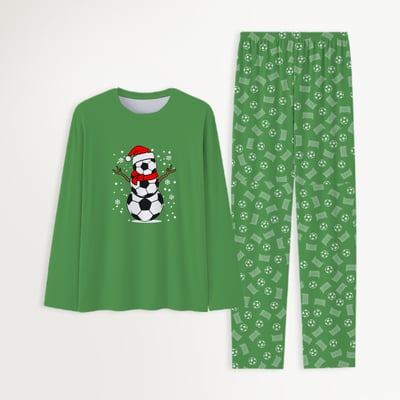 Soccer Snowman Family Christmas Pajamas Matching Holiday PJ Sets