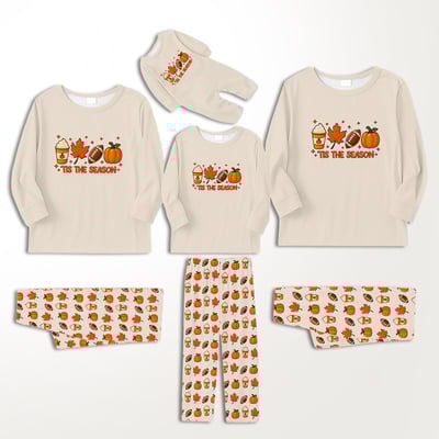 Tis The Season Football Thanksgiving Matching Family Pajamas