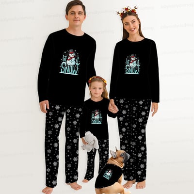 Let It Snow Matching Family Christmas Pajamas Set – Adults, Kids & Dog