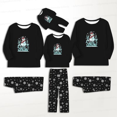 Let It Snow Matching Family Christmas Pajamas Set – Adults, Kids & Dog