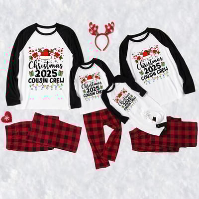Christmas 2025 Cousin Crew Pajama Set for Kids and Adults Holiday Family Photos