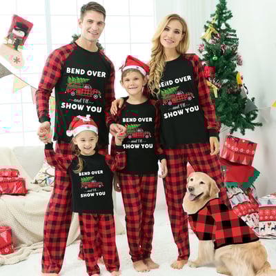 Christmas Vacation Family Matching Pajamas Bend Over Red Plaid