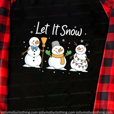 Let It Snow Snowmen Holiday Pajamas for Family with Coordinating Pet Outfit