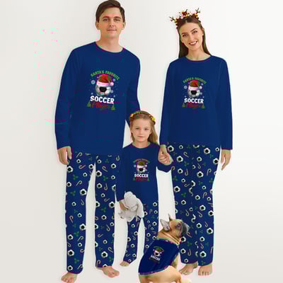 Santa’s Favorite Soccer Player Family Matching Christmas Pajamas