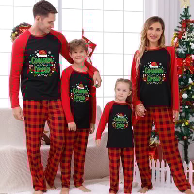 Cousin Crew Christmas Pajamas Red Black Buffalo Plaid Matching Set