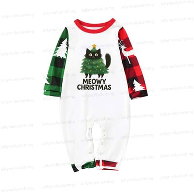 Family Christmas Pajama Set Meowy Christmas Cat Design