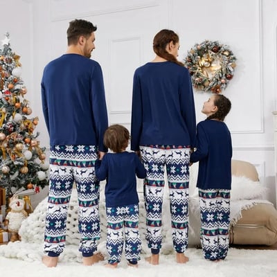 Navy Blue What The Elf Christmas Family PJs