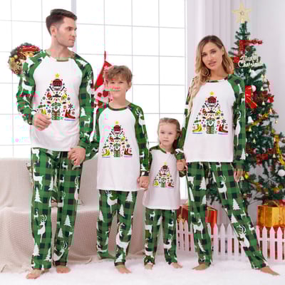 Hockey Christmas Tree Reindeer Family Matching Pajamas