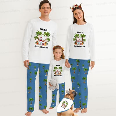 Mele Kalikimaka Palm Tree Matching Family Christmas PJs