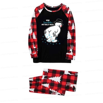 Funny Snowman How Snowflakes Are Made Matching Family Christmas PJs Red Plaid