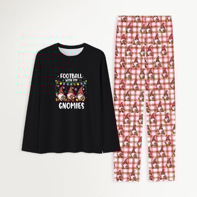 Football With My Gnomies Christmas Family Matching Pajamas