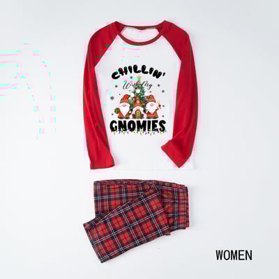 Chillin With My Gnomies Santa Christmas Matching Family PJs