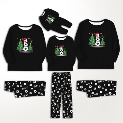 Christmas Soccer Snowman Matching Family Pajamas