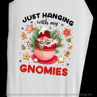 Just Hanging With My Gnomies Hot Cocoa Christmas Family Matching Pajamas