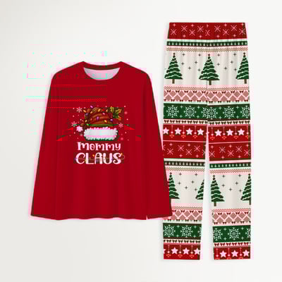 Personalized Red Family Christmas Claus Pajama Set