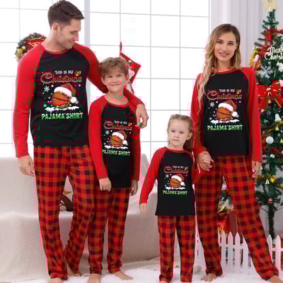 This Is My Christmas Basketball Pajama Shirt Matching Family PJs Set