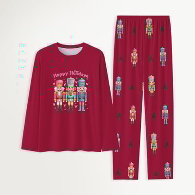 Nutcracker Family Matching Christmas Pajamas Pink Set