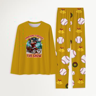 Smashing Through the Snow Baseball Family Matching Christmas Pajamas