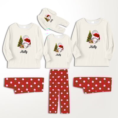 Personalized Baseball Family and Pet Matching Christmas Pajamas