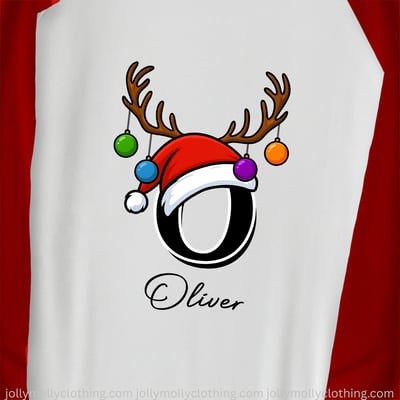 Red Monogrammed Name Christmas Family Pajamas