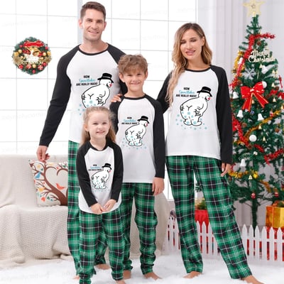 How Snowflakes Are Really Made Matching Family Christmas PJs with Funny Snowman