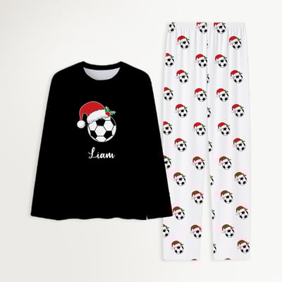 Personalized Christmas Soccer Ball Family Matching Pajamas