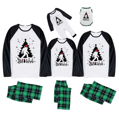 Believe Bigfoot Family Matching Christmas Pajamas 