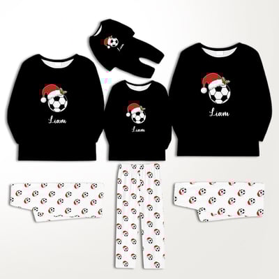 Personalized Christmas Soccer Ball Family Matching Pajamas